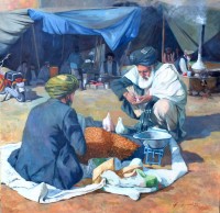 Naseeb Khan, 30 x 30 Inch, Oil on Canvas, Landscape Painting, AC-NSBK-024 Naseeb Khan, 30 x 30 Inch, Oil on Canvas, Landscape Painting, AC-NSBK-024